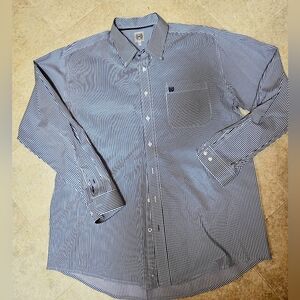 Cinch XL Mens Button-Up Shirt Blue White Stripes New Wave Vibe NWOT